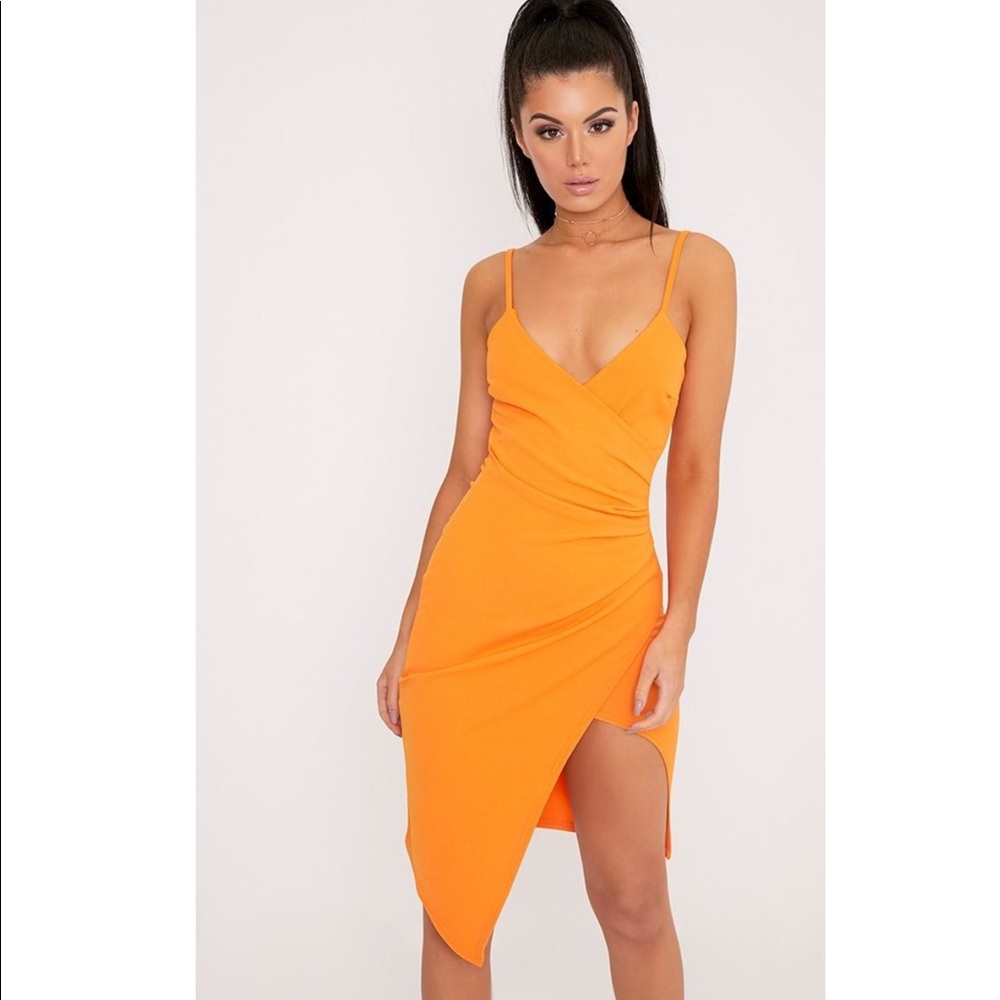 Pretty Little Thing Orange Bodycon Dress